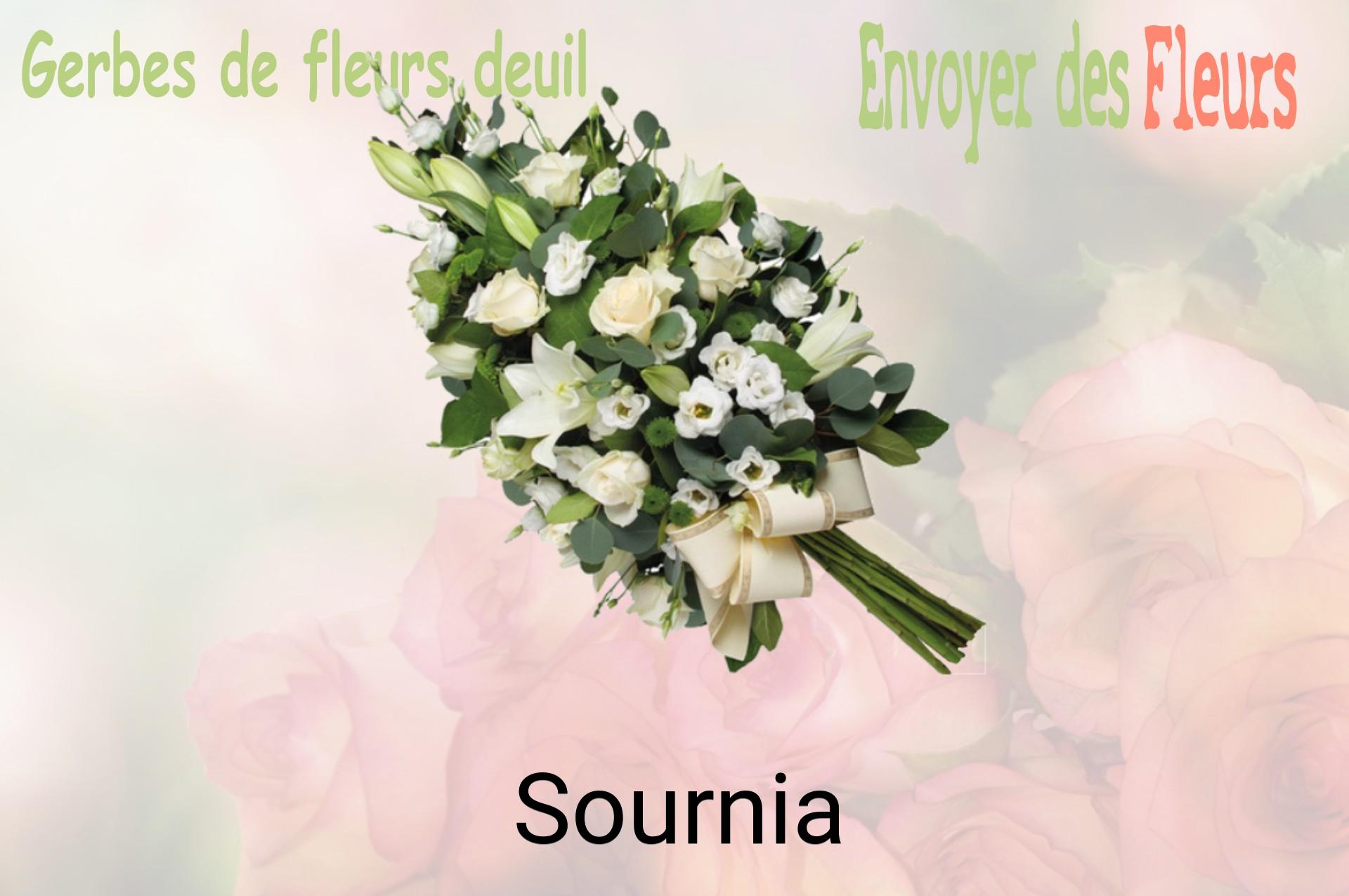 Gerbe de fleurs de deuil livrée à Sournia